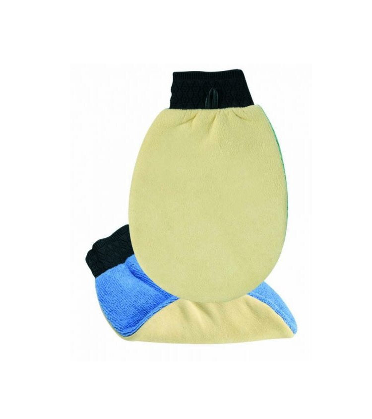 Bottari leather and microfiber auto cleaning mitt, versatile car care accessory for interior and exterior cleaning tasks.