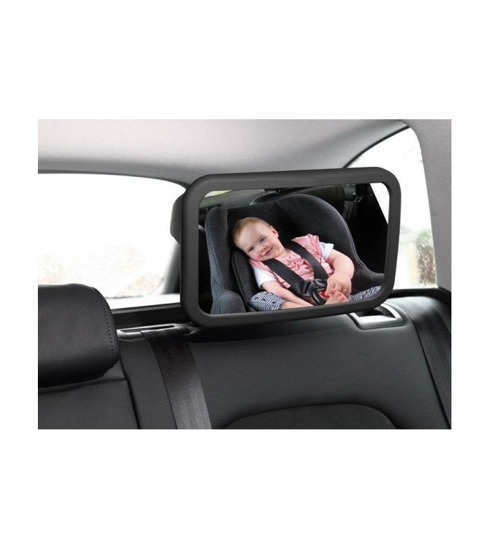 Adjustable Baby Guard car mirror, 29x19 cm, with wide viewing area, for safe monitoring of children in auto, by Bottari.