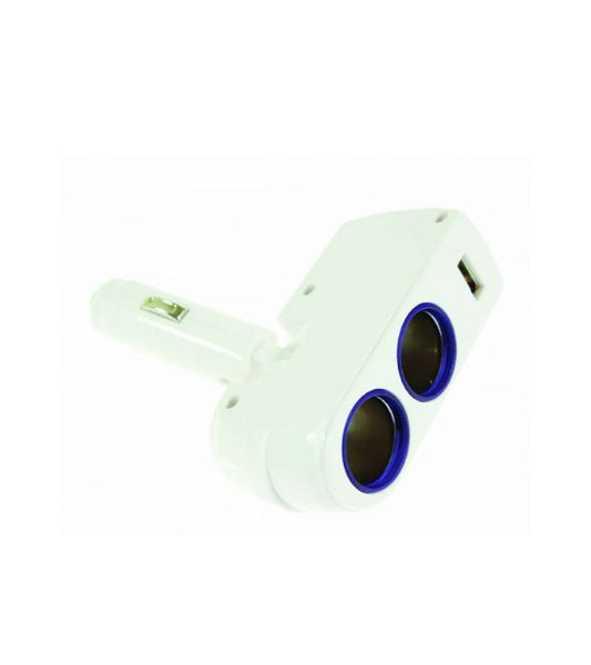Bottari dual auto power outlet with USB port, suitable for car accessories and electrical devices, mounted on vehicle dashboard.