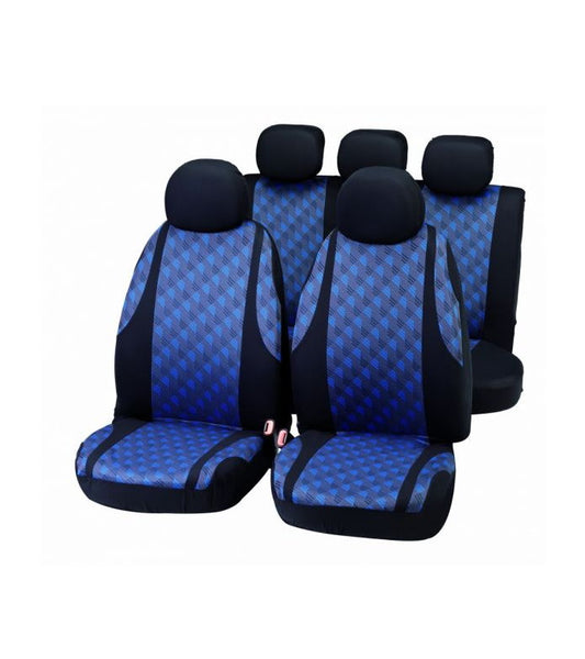 SET UNIVERSAL HUSE AUTO JAQUARD NEGRU ALBASTRU