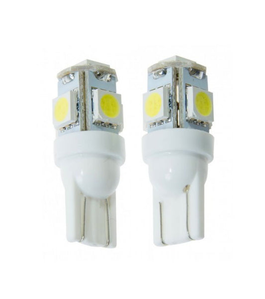 Set 2 becuri T10 W5W LED WHITE 5050