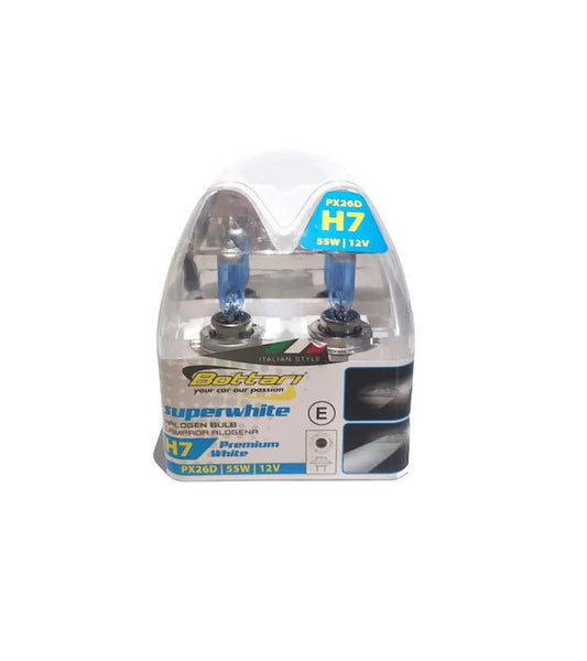 Set 2 becuri auto H7 Super White, 12V, 55W, PX26D
