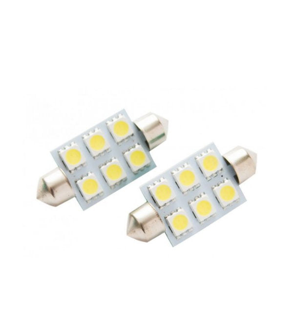 Set 2 becuri led T11*39 6SMD 5050 WHITE