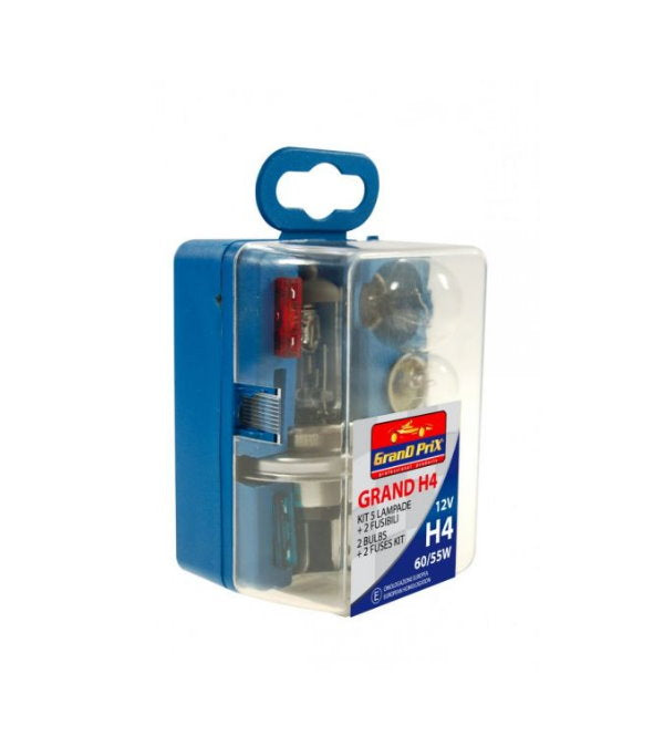 Set 5 becuri H4 12 V + 2 sigurante auto GrandPrix
