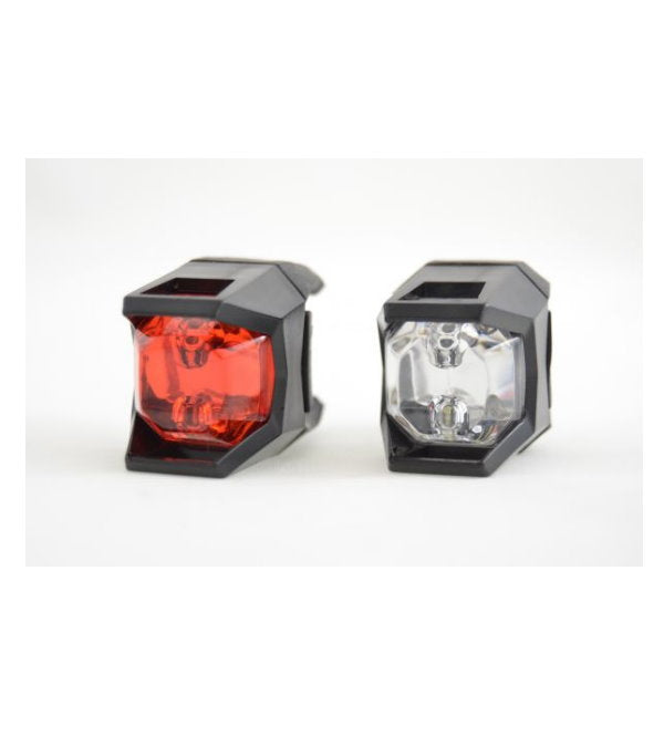 Bottari SET LUMINI BICICLETE ALB ROSU 2LED ECLIPSE bike light set with red and white LED lights for bicycle visibility.