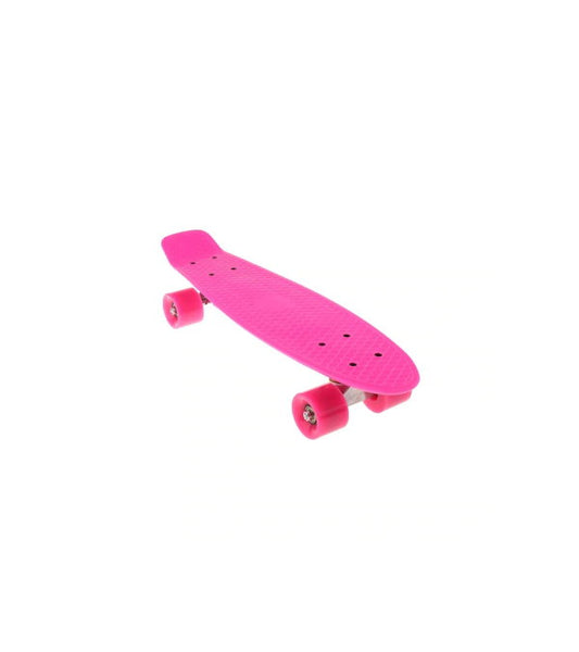 Skateboard fucsia, roz, pentru fete, greutate maxima 100 kg, 4 roti