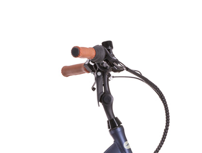 Bicicletă electrică 24” 7 viteze Shimano, baterie 36V 13Ah (468Wh), motor Shengyi 250W 90Nm, albastru