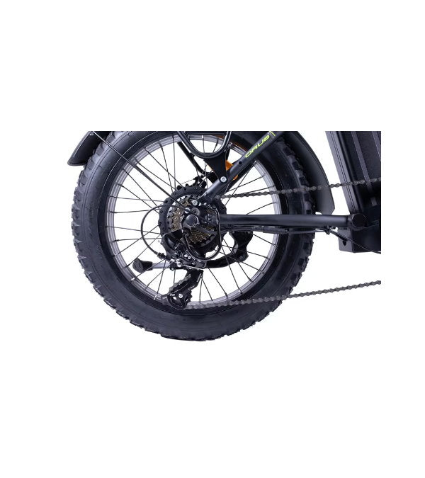 Bicicletă electrică 20” cadru aluminiu, 7 viteze Shimano, frâne pe disc, baterie 10.4Ah