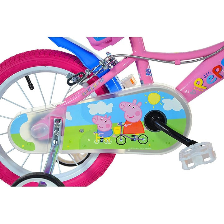 Bicicletă fete 14” Peppa Pig, roți ajutătoare, 3–5 ani