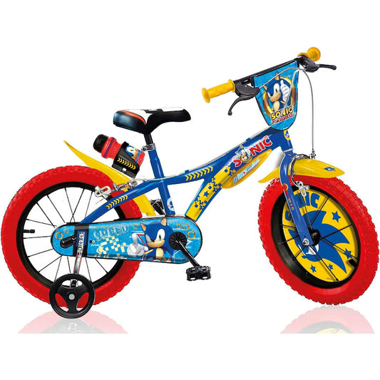 Bicicletă băieți 14” Sonic, roți ajutătoare, 3–5 ani