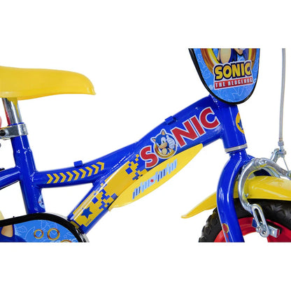 Bicicletă băieți 12” Sonic, roți ajutătoare, 2–4 ani