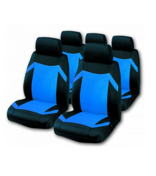 Set huse auto universale "KEEN" negru/albastru